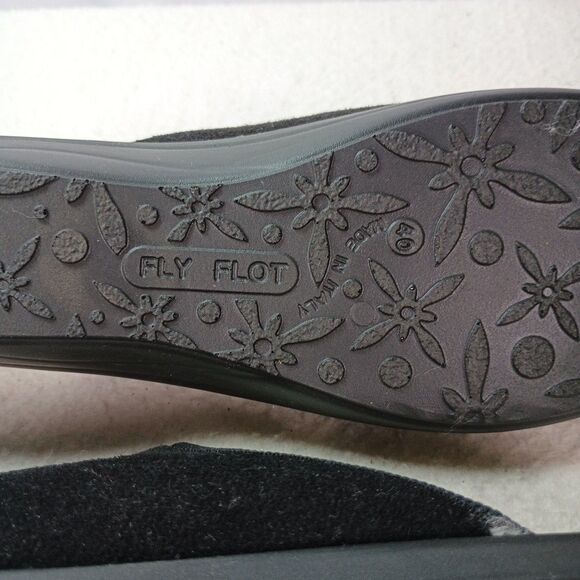 Fly Flot Made in Italy Black Wool Blend Slip-On House Slippers Size 40 Fleece - Picture 8 of 8